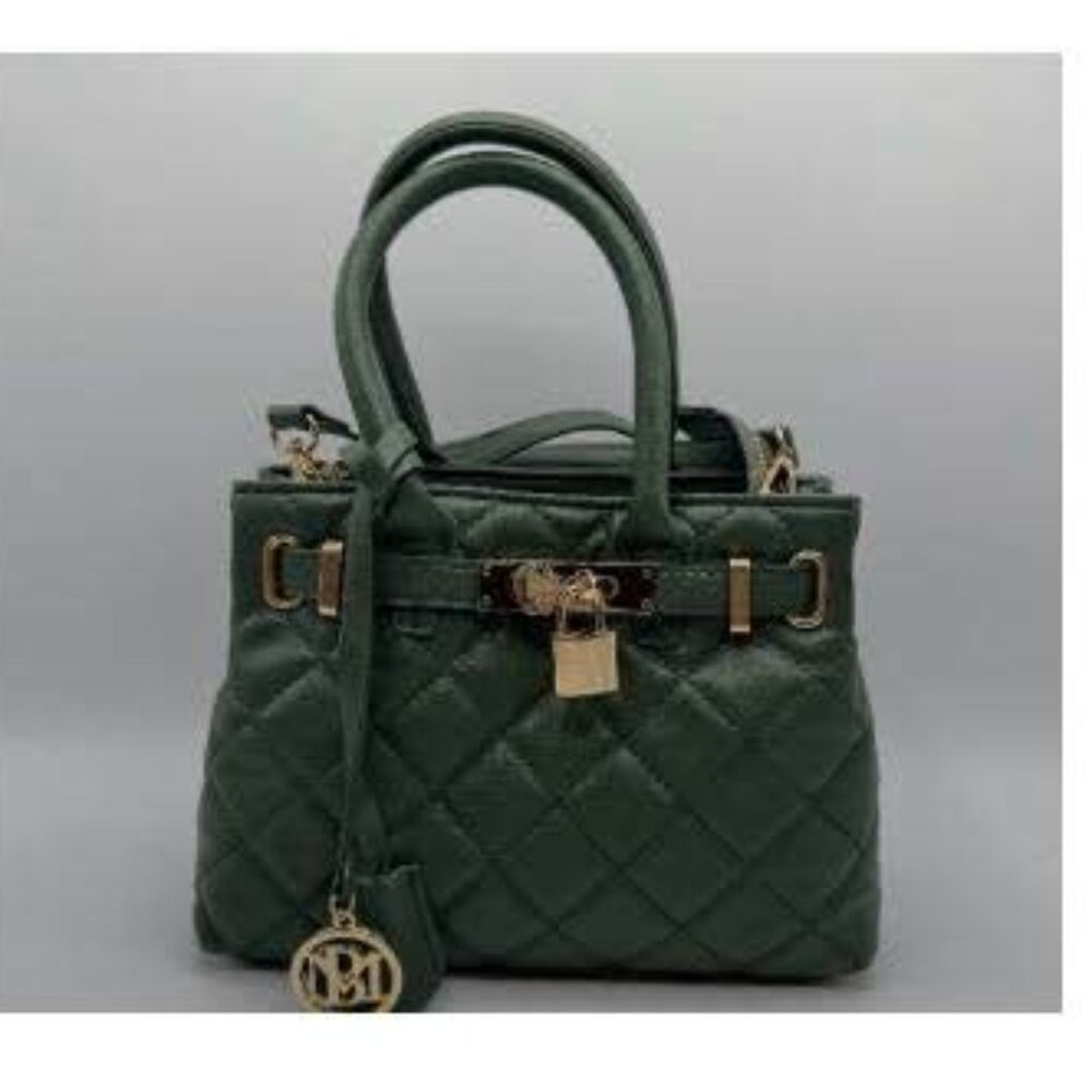 NWT BADGLEY MISCHKA Chive Small Diamond Quilted Tote